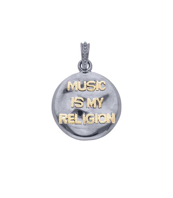 Pendentif Music Is My Religion or et argent De Jaegher