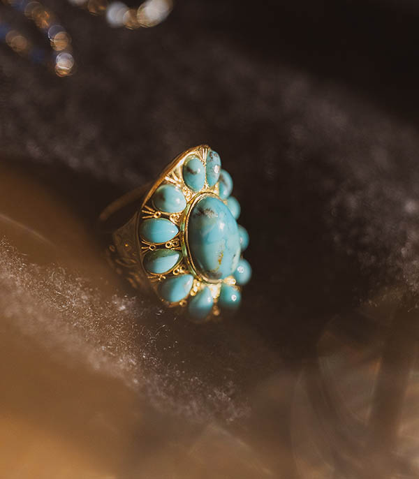 Gold-plated Navajo and turquoise ring Aurélie Bidermann