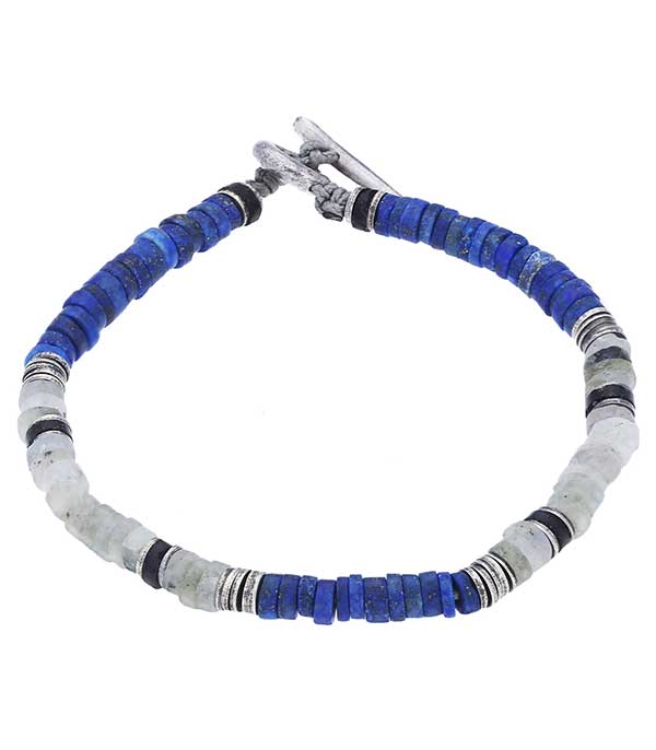 Bracelet perles Labradorites et Lapislazuli M.Cohen by Maor