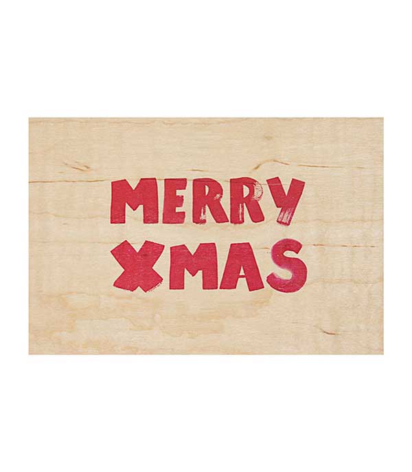 Carte Merry Xmas rouge Woodhi