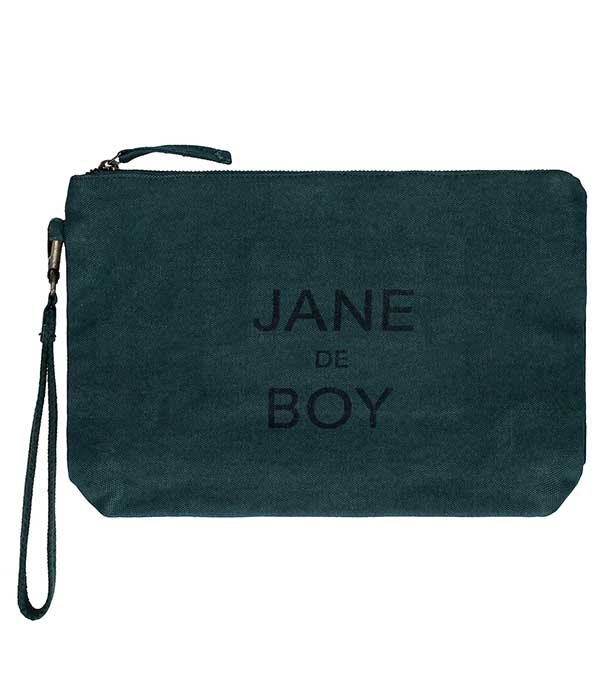Grande pochette toile verte x Jane de Boy Sac U.S
