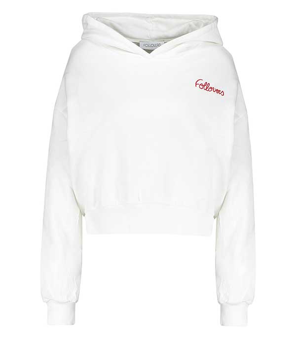 Hoodie cropped Kylie White Follovers