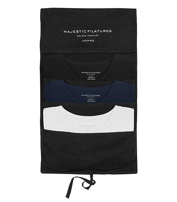 Set de 3 tee-shirts basics avec rangement Majestic Filatures