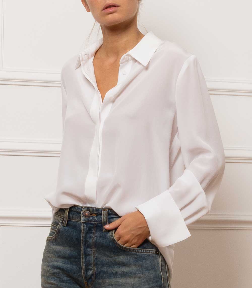 Chemise blanche en soie Brune Margaux Lonnberg Jane de Boy