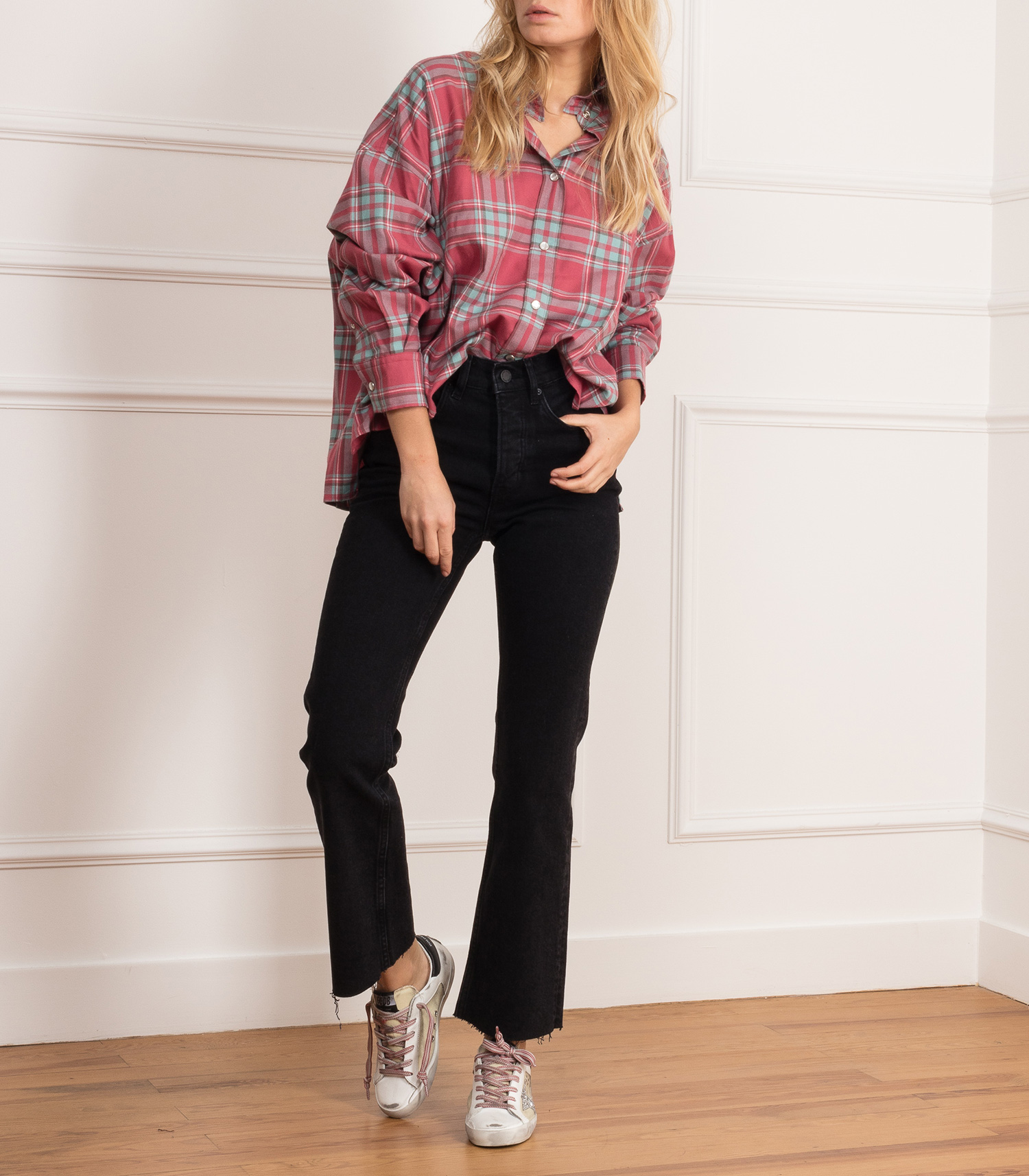 jean cropped taille haute