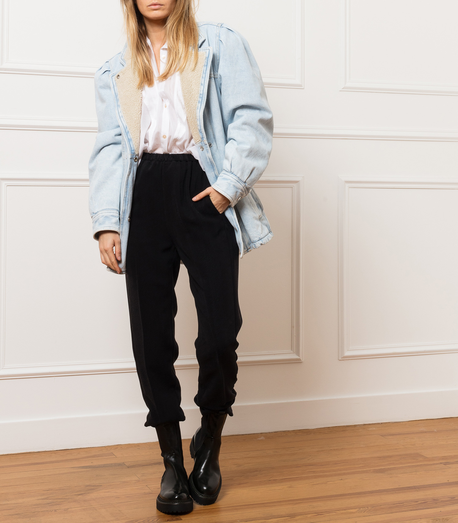 Blouson Lucinda en denim bleu clair 