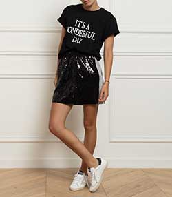 Tenue portée avec Tee-shirt It's Wonderful Day, noir
