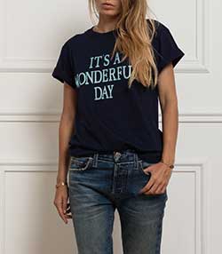 Tenue portée avec Tee-shirt It's Wonderful Day, navy