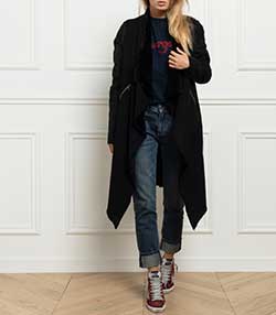 Tenue portée avec Veste longue en cuir velours