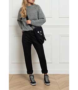 Tenue portée avec Sac U.S. grand toile chinée noir