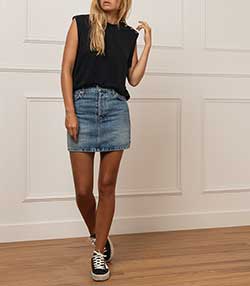 Tenue portée avec Mini-jupe en denim 60s