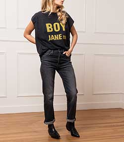 Tenue portée avec Tee-Shirt Rompool Jane de Boy Carbone Vintage
