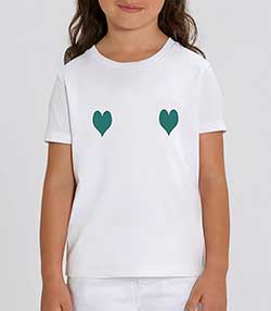 Tenue portée avec Tee-shirt enfant Dory coeurs verts