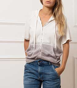 Tenue portée avec Sweat-shirt zippé éponge tie & dye
