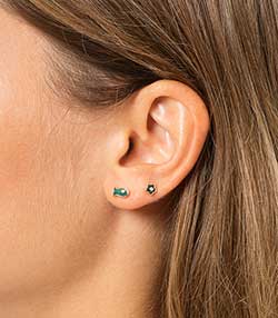 Worn with Stud Flower Malachite earring