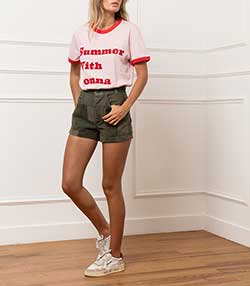 Tenue portée avec Short Military Patchwork