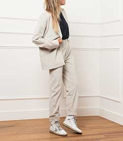 Tenue portée avec Baskets Sky-Star Cuir Blanc  Glitter