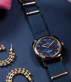 Worn with Clubmaster Chic rose gold acetate watch - Midnight blue