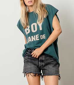 Tenue portée avec Tee-Shirt Rompool Jane de Boy Chlorophylle Vintage