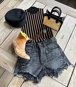 Tenue portée avec Short Shirley en denim noir
