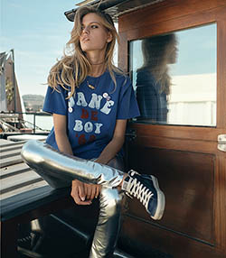 Tenue portée avec Tee-shirt Trucker Jane de Boy '68 Bleu Royal