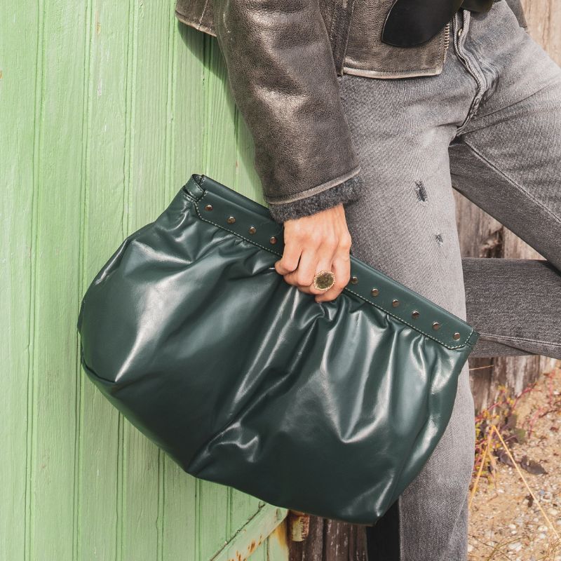Green leather handbag Isabel Marant