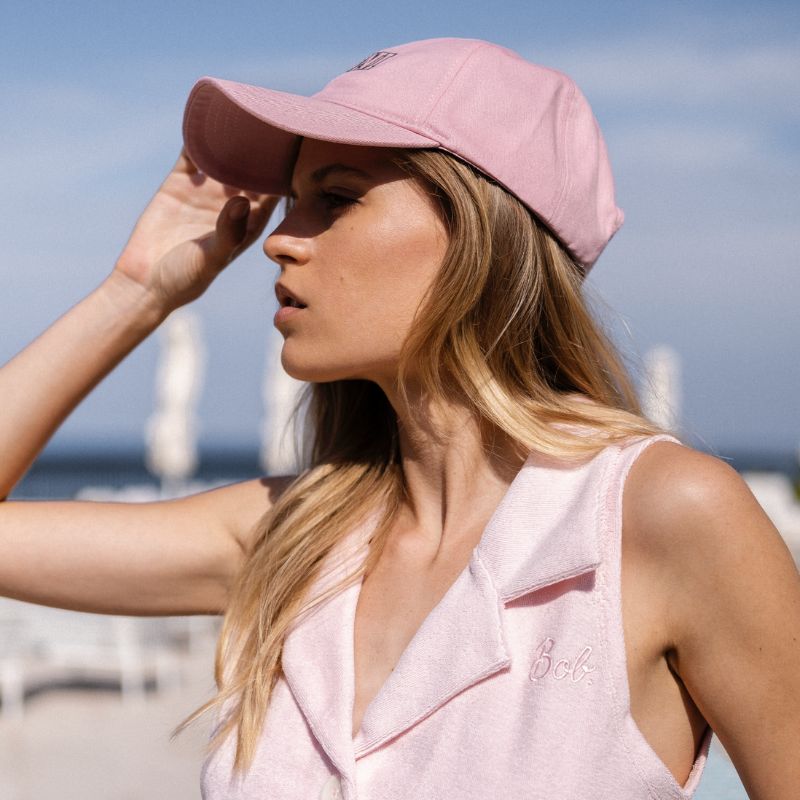 Top and pastel pink cap